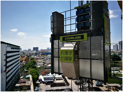 Zoomlion Helps Build Landmark Skyscraper in Thailand, with Its Aurora Green Dazzling Bangkok
